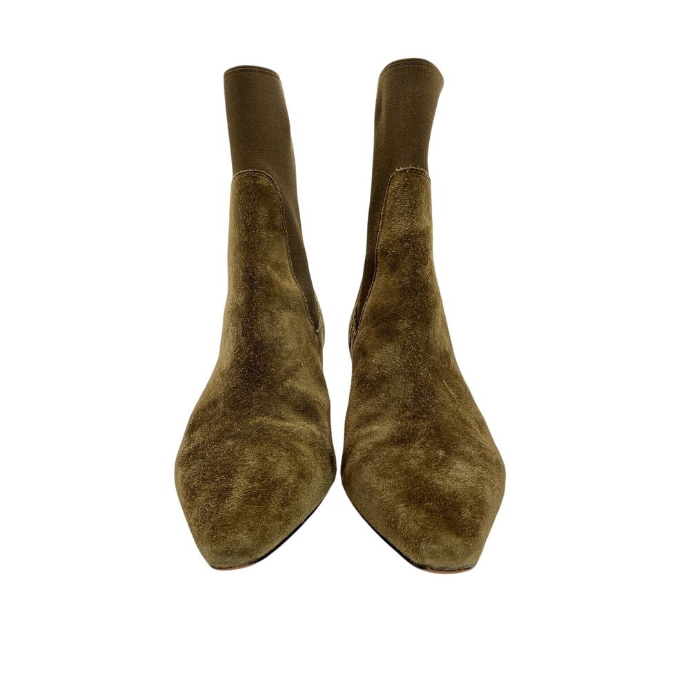 J Crew Suede Green Stevie Pull On Boots Size 8 - Picture 3 of 6